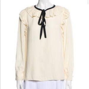 Tory Burch Silk Tie Neck Blouse